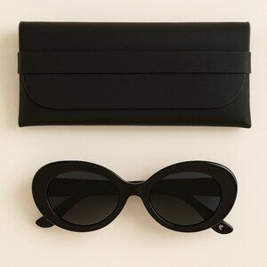 NEW Black Oval Sunglasses – Brand New with Case